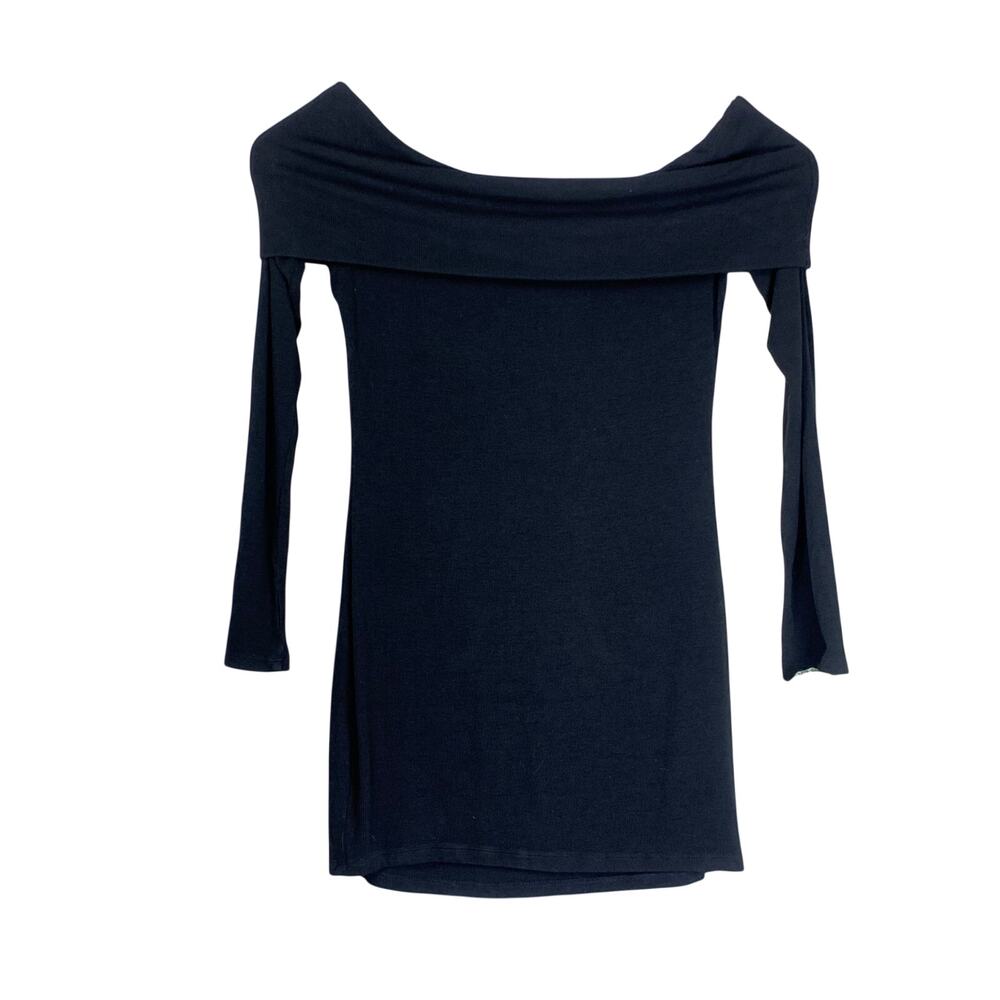 Superdown Black Off Shoulder Knit Bodycon Mini Dress M Date Night Party